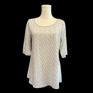 White/Black Circle Print Knit Top